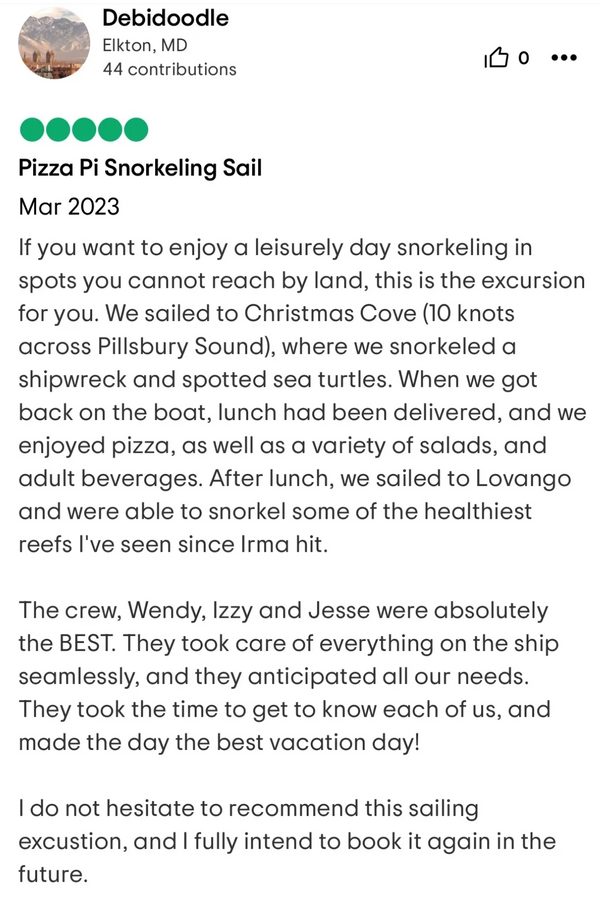 Review of Captain Wendy of Sail the Vineyard