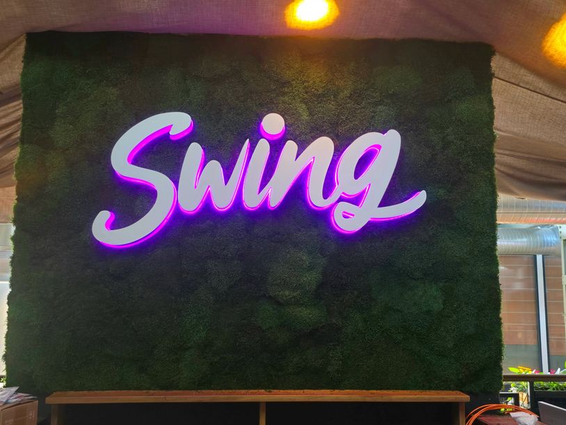 Custom moss wall with natural moss cypress