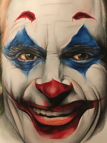 pencil drawing of dc comics joker sketched by comic artist, portrait artist Jessica archer artworks