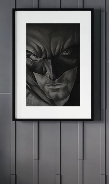 dc comics batman pencil drawing by portrait artist, comic artist Jessica archer artworks