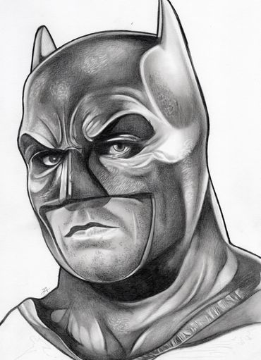 new batman comic art inspired pencil drawing sketched by Jessica archer artworks
