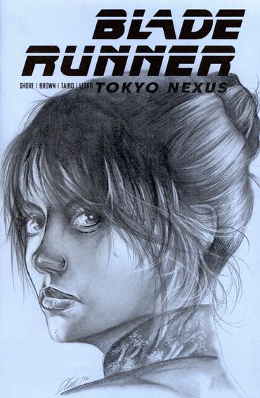 comic art cover sold! pencil drawing of blade runner sketch cover by Jessica archer artworks