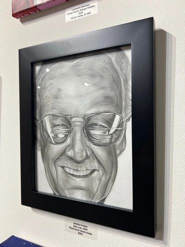 New pencil drawing portrait of Marvel Comics Stan Lee drawn by Jessica Archer Artworks