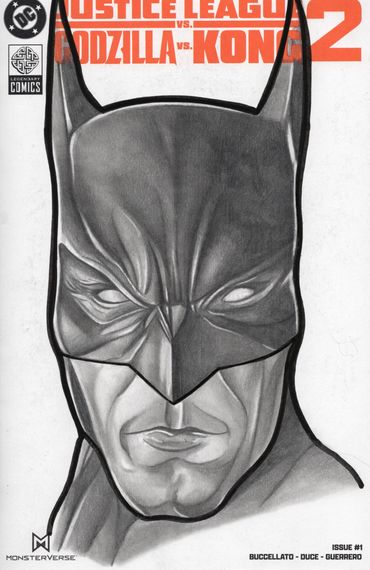 comic art commission of DC Comics superhero Batman sketched by portrait artist Jessica archer