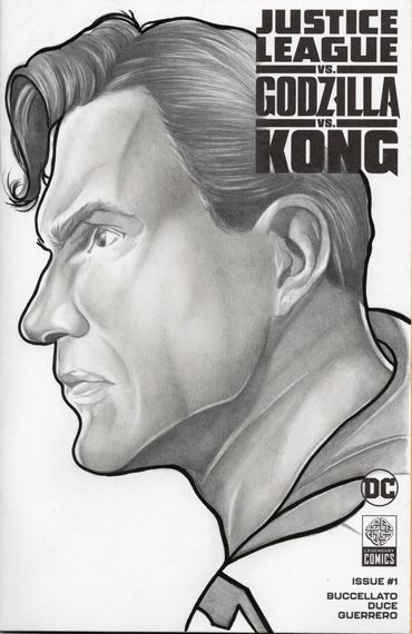 Pencil drawing of DC Comics Superman on a blank sketch cover drawn by comic artist Jessica archer