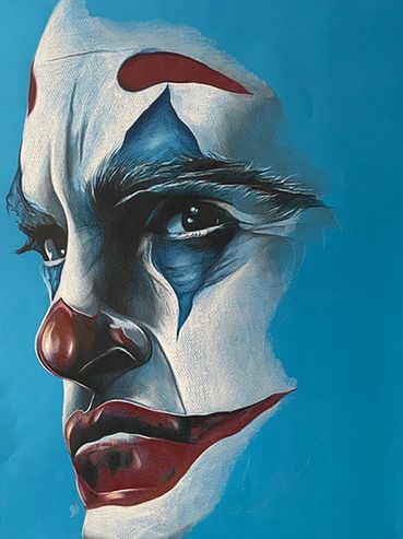 comic art style portrait art comic book character joker sketched by Jessica archer artworks