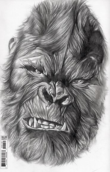 blank sketch cover art of King Kong sketched by comic artist Jessica archer artworks
