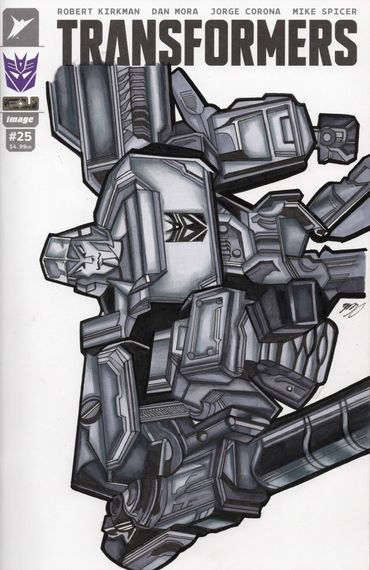 comic art commission of transformers sketched by portrait artist Jessica archer artworks