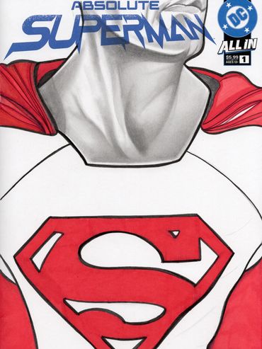 superman blank cover sketch drawn by comic artist, portrait artist, pencil drawing artist