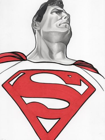 superman day artwork by portrait artist, comic artist, pencil drawing artist Jessica archer artworks