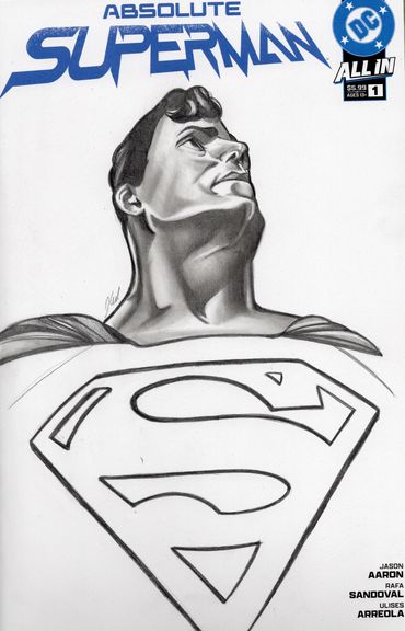 superman blank cover sketch drawn by comic & portrait artist Jessica Archer Artworks