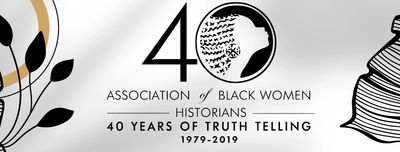 Logo for the 40th anniversary of the Association of Black Women Historians.