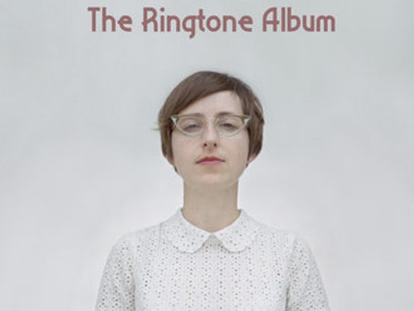 Woman in white lace shirt, cateye glasses, words above: The Ringtone Album. Photo: Douglas Vuncannon