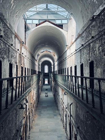 #historic prison architecture, #abandoned penitentiary, #symmetrical corridor design