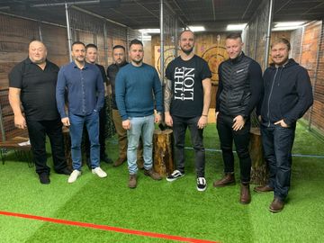 Stag Do Axe Throwing at AxePlay in JDR Karting Gloucester 