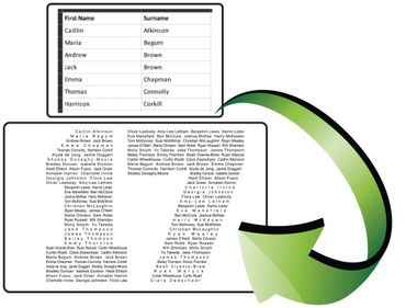 leavers artwork prepared from names list