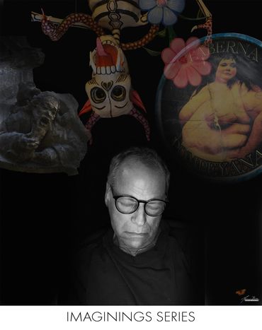 Self-portrait of three dreams by Marvin Berk, photomontage collage