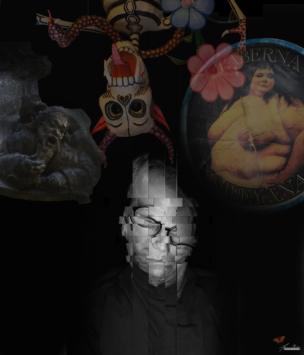 Photo montage, self portrait Marvin Berk, San Miguel de Allende, Mexico, December 2020