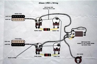 Gibson 1950s Les Paul guitar wiring diagram