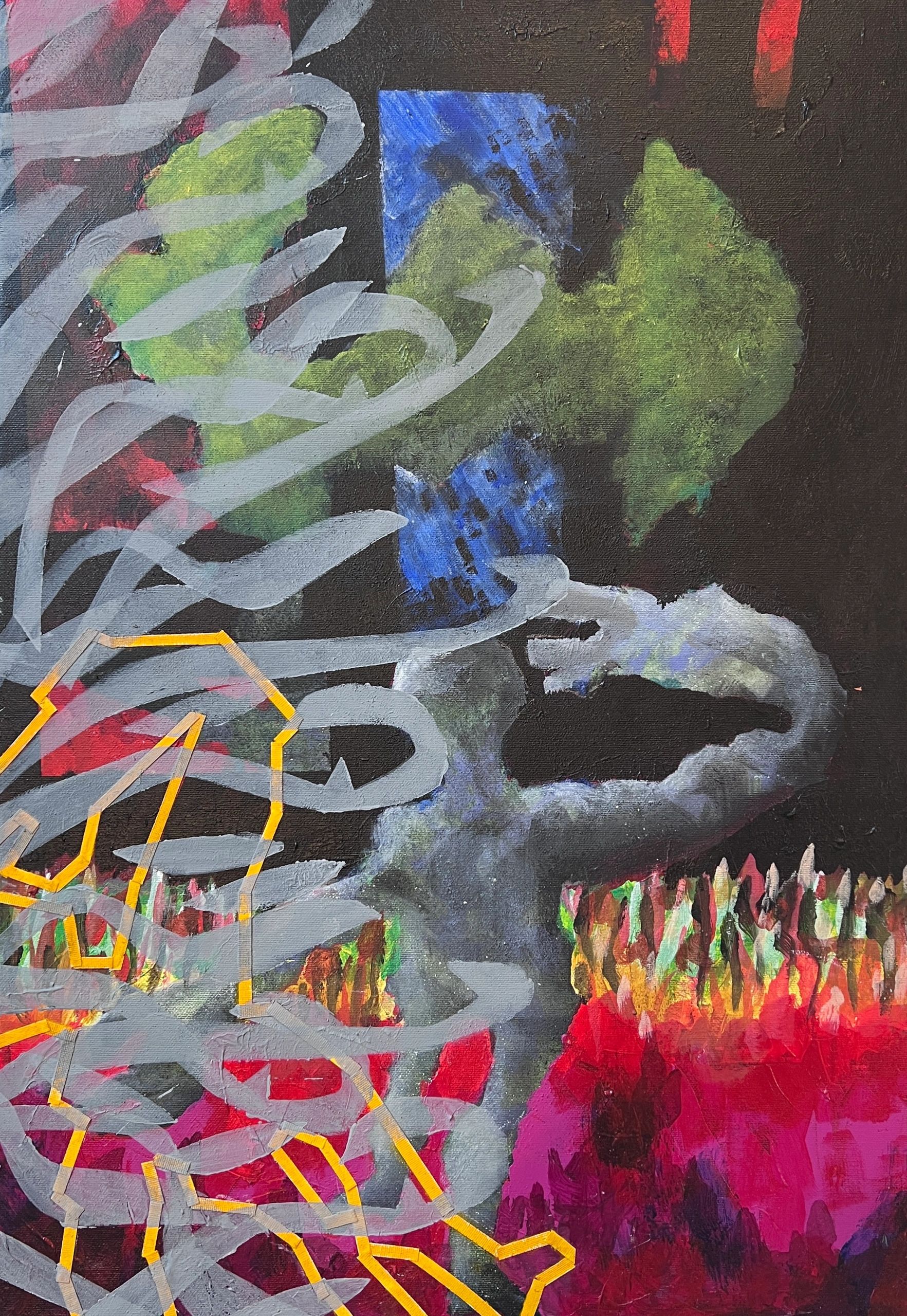 expressionistic painting about searching for a cure