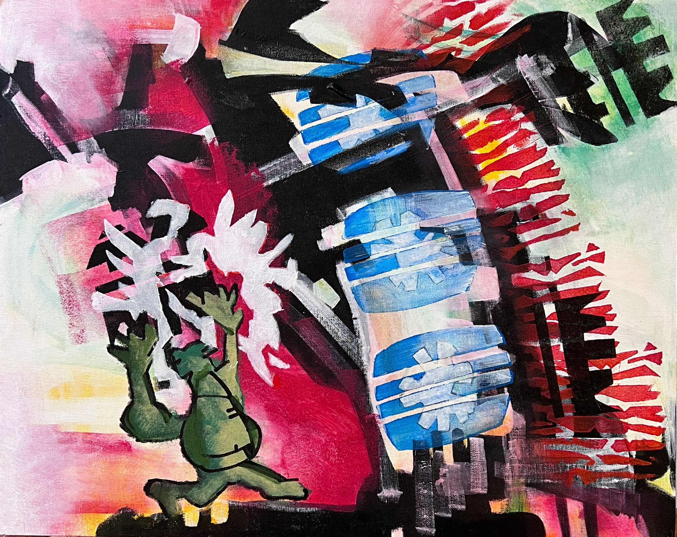 Expressionist painting about social media