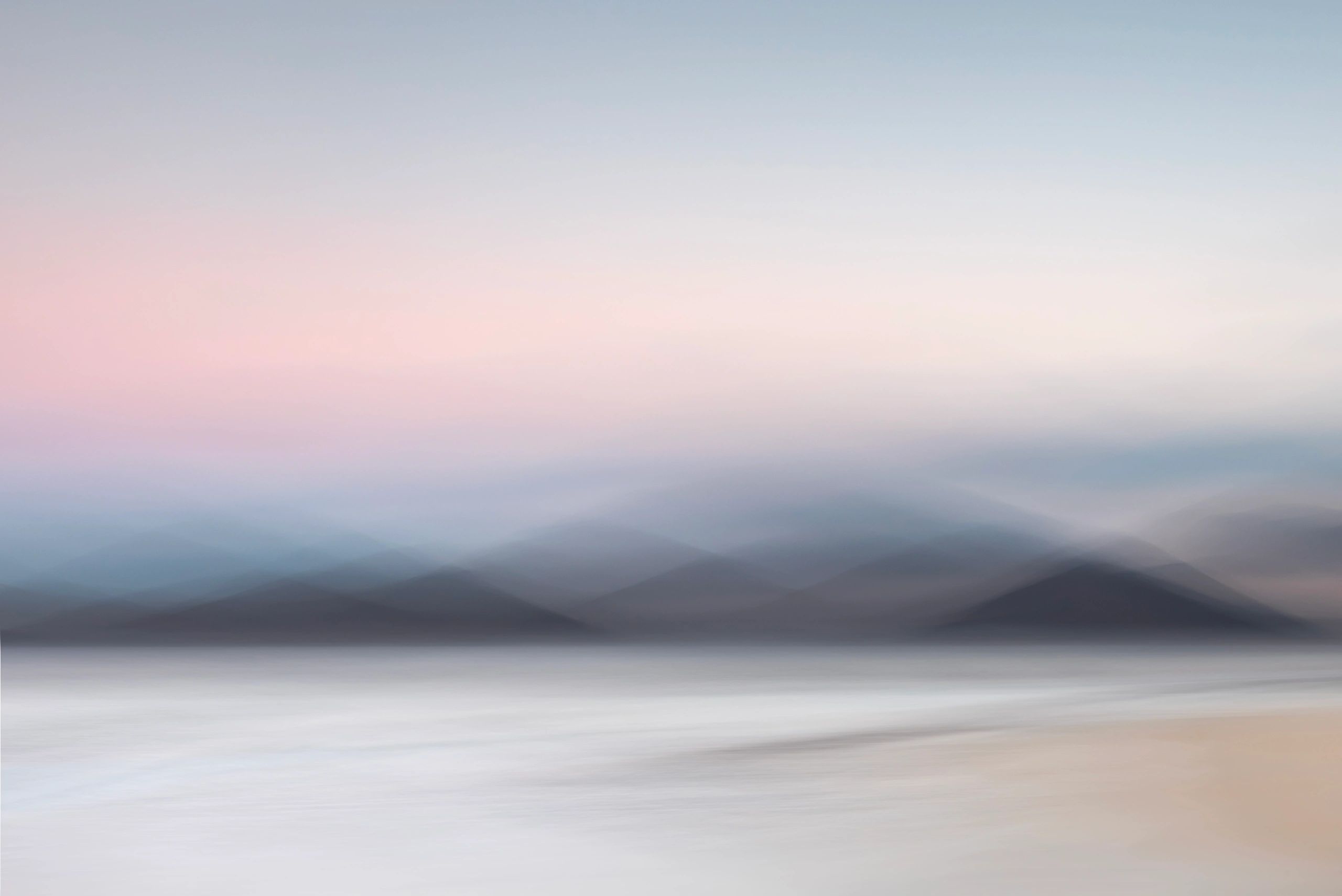 Luskentyre Beach at sunrise, pink skies over luskentyre, ICM photography of Luskentyre