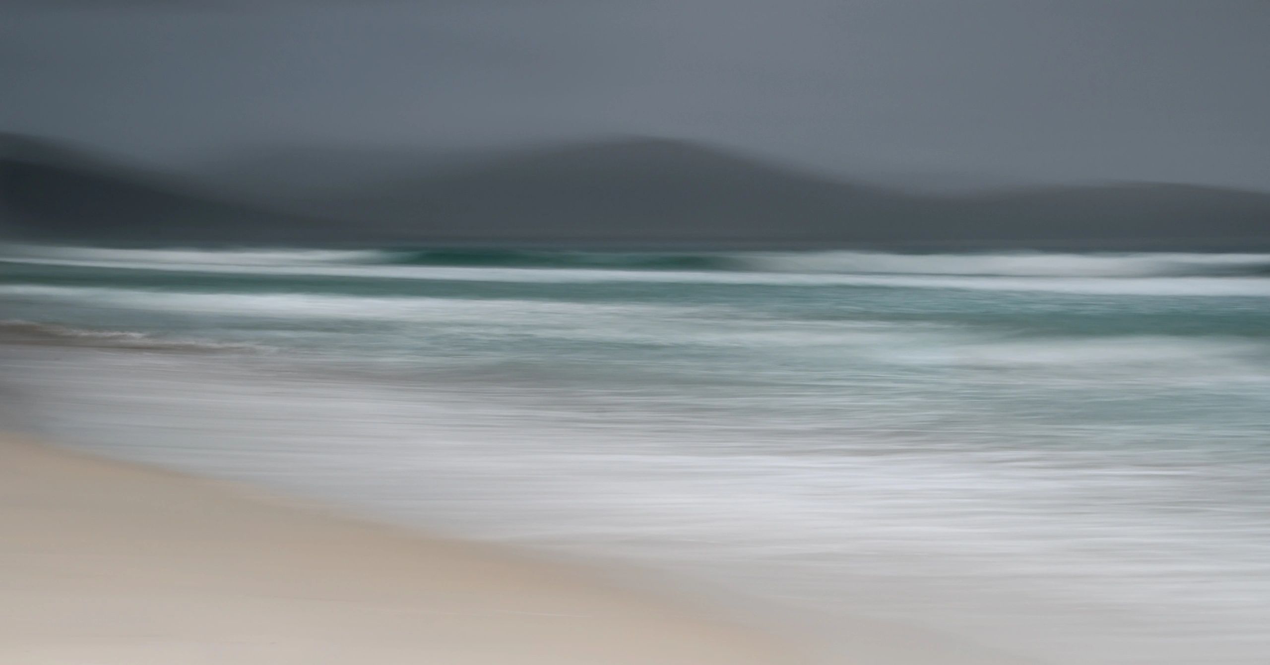 Isle of Harris, Luskentyre Beach, Abstract Photography print, Luskentyre in the rain, the colours of