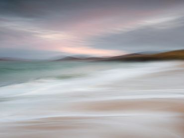 ICM photography, sunrise at Nisabost Beach, Isle of Harris, Outer Hebrides Scotland