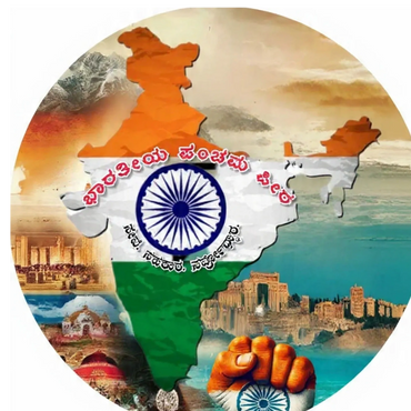 Map of India colored with the national flag and symbolic fist.