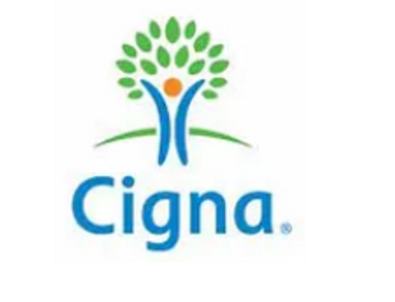 Cigna logo with stylized human figures and tree design.