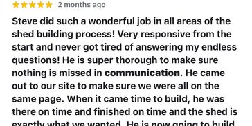 Steve's Super Sheds LLC 5 Star Review