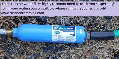 Hose end RV water filter