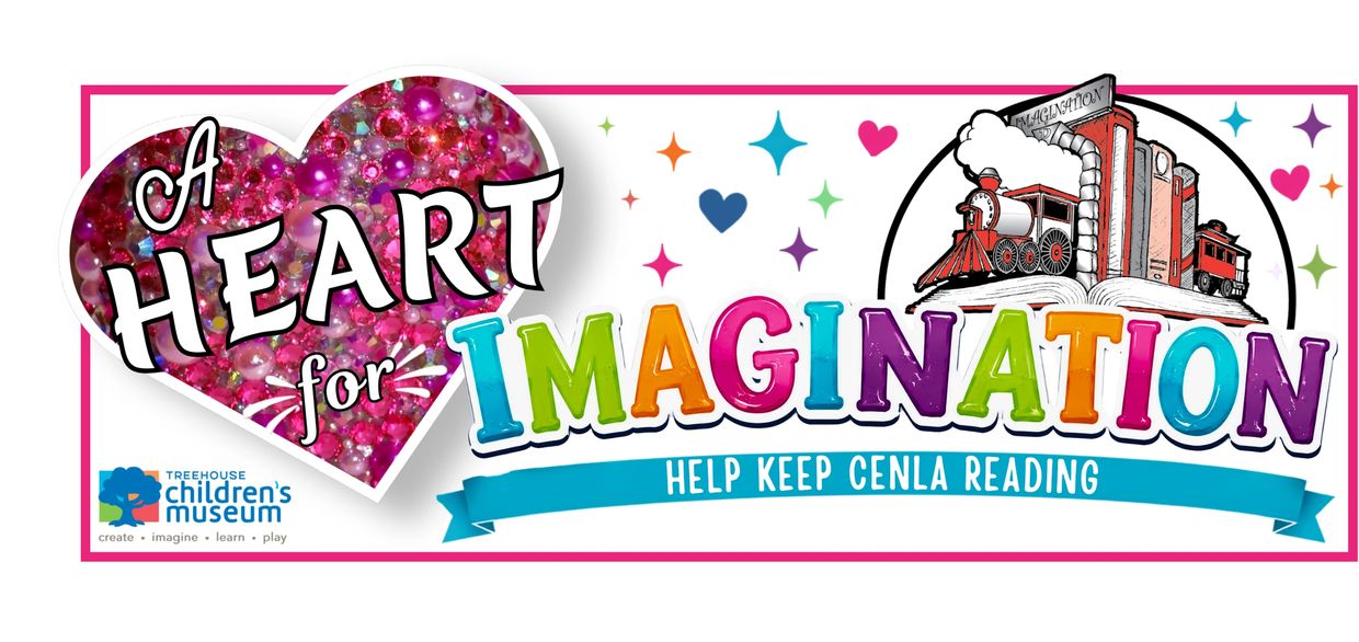 Colorful banner promoting imagination and reading.