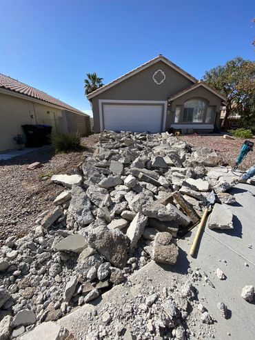 Demo of a old worn out driveway