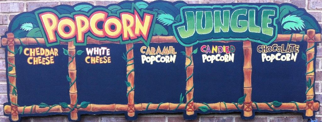 Popcorn Jungle Chalkboard Sign