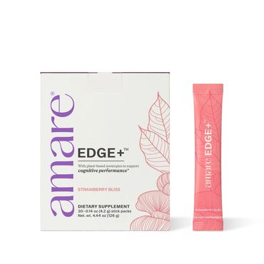 Amare EDGE+ dietary supplement for cognitive performance in strawberry flavor.