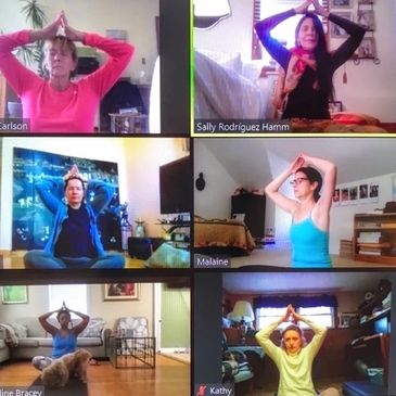 Online group yoga session