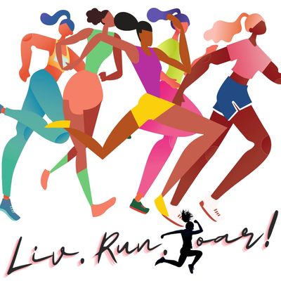 Custom headband buffs print design with Liv.Run.Soar! tagline
