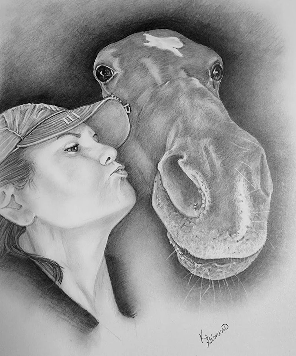 CUSTOMERS PORTRAIT OF JAMIE AND HER HORSE