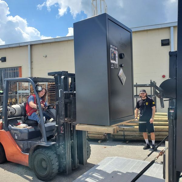 Picking up a 1,200 pound gun safe at a local retailer and getting ready to deliver to their home.