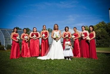 Cincinnati wedding photograpy bridal party eden park crohn conservatory bride bridesmaids flower gir