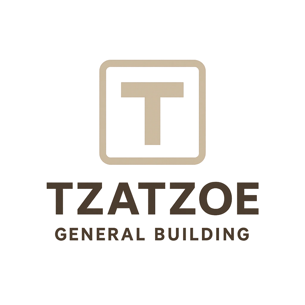 Logo of Tzatzos General Building with a prominent 'T' in a square.