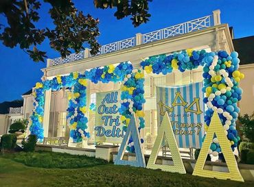 tri delta bid day balloons, tri delta balloons, ole miss tri delta balloons, oxford balloons