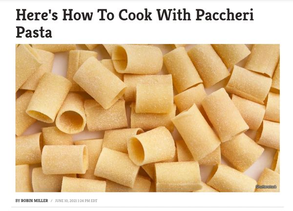 Here's how to cook with paccheri pasta