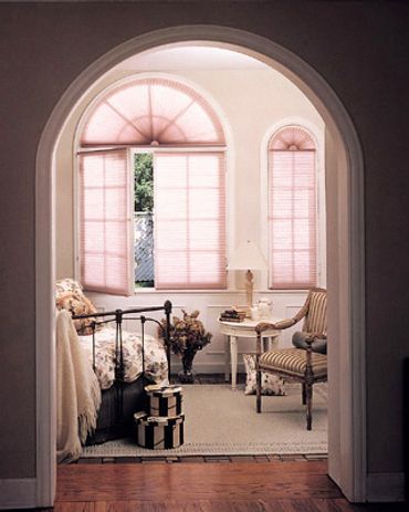 Light pink window shades