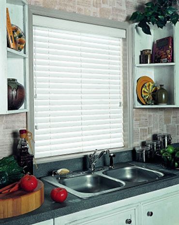 A white window blinds