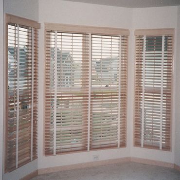 Blinds over four windows