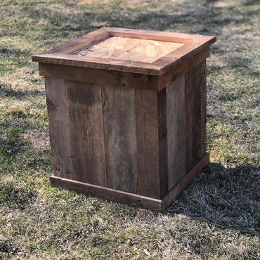 Barnwood box base for large game mount scenery. Built by Nichols Taxidermy Bases