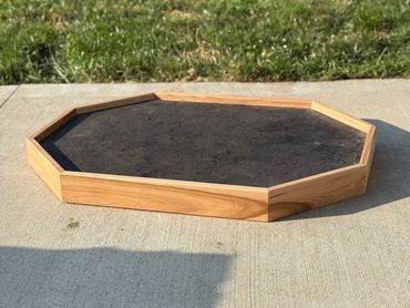 Octagon floor base made of hickory for small game or bird taxidermy display