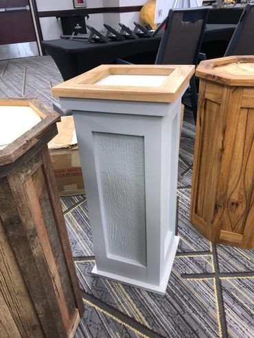 Modern gray square pedestal for smaller game mount